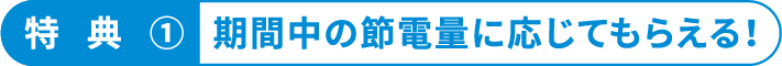 特典①期間中の節電量に応じてもらえる！