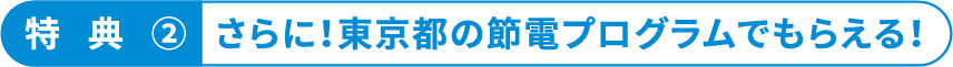 特典②さらに！東京都の電気プログラムでもらえる！