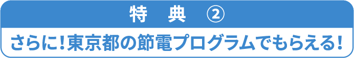 特典②さらに！東京都の電気プログラムでもらえる！