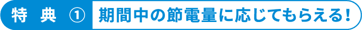 特典①期間中の節電量に応じてもらえる！