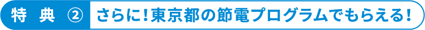 特典②さらに！東京都の電気プログラムでもらえる！