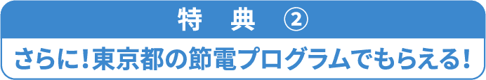 特典②さらに！東京都の電気プログラムでもらえる！